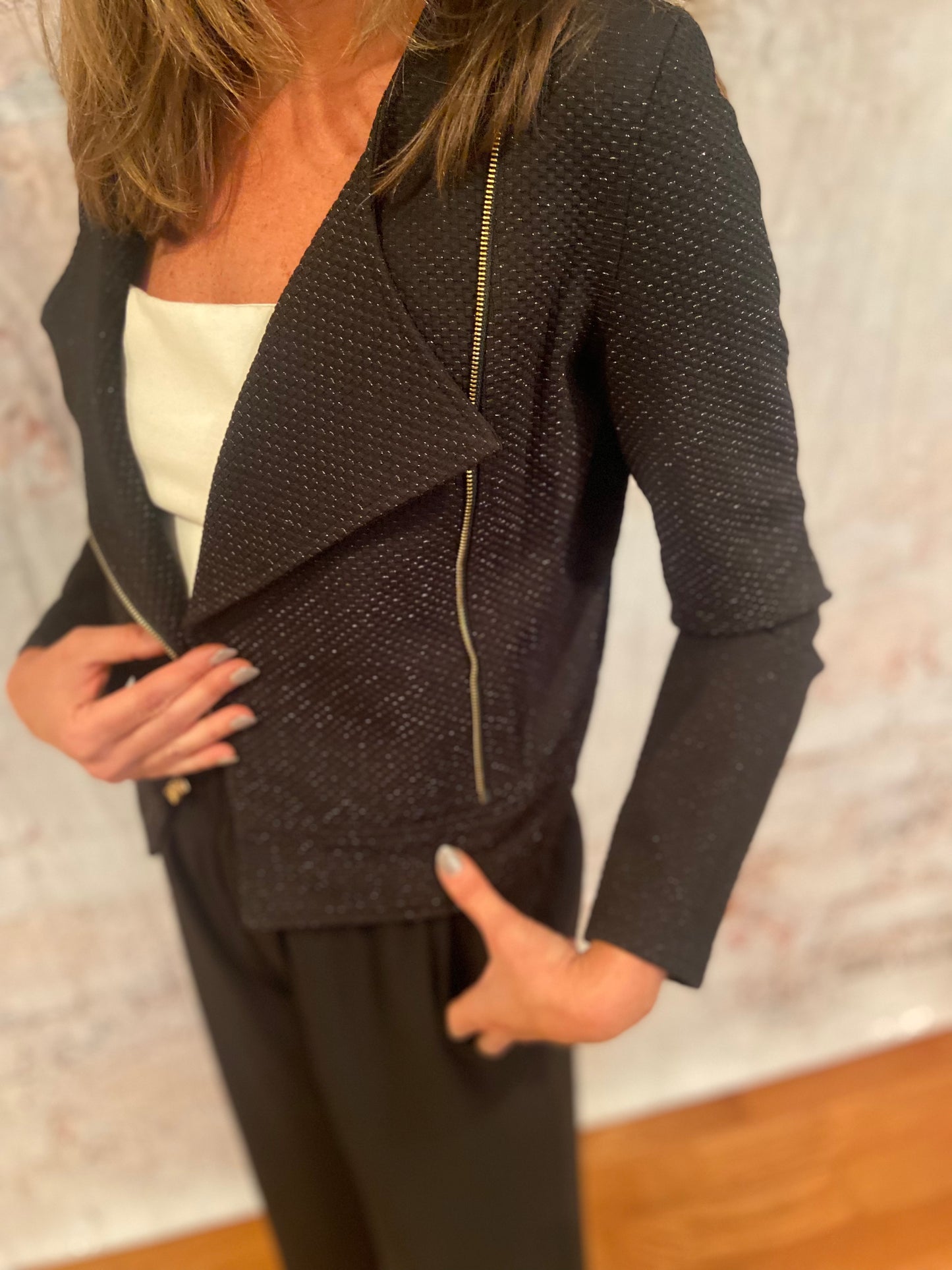 Starlet Jacquard Moto Jacket