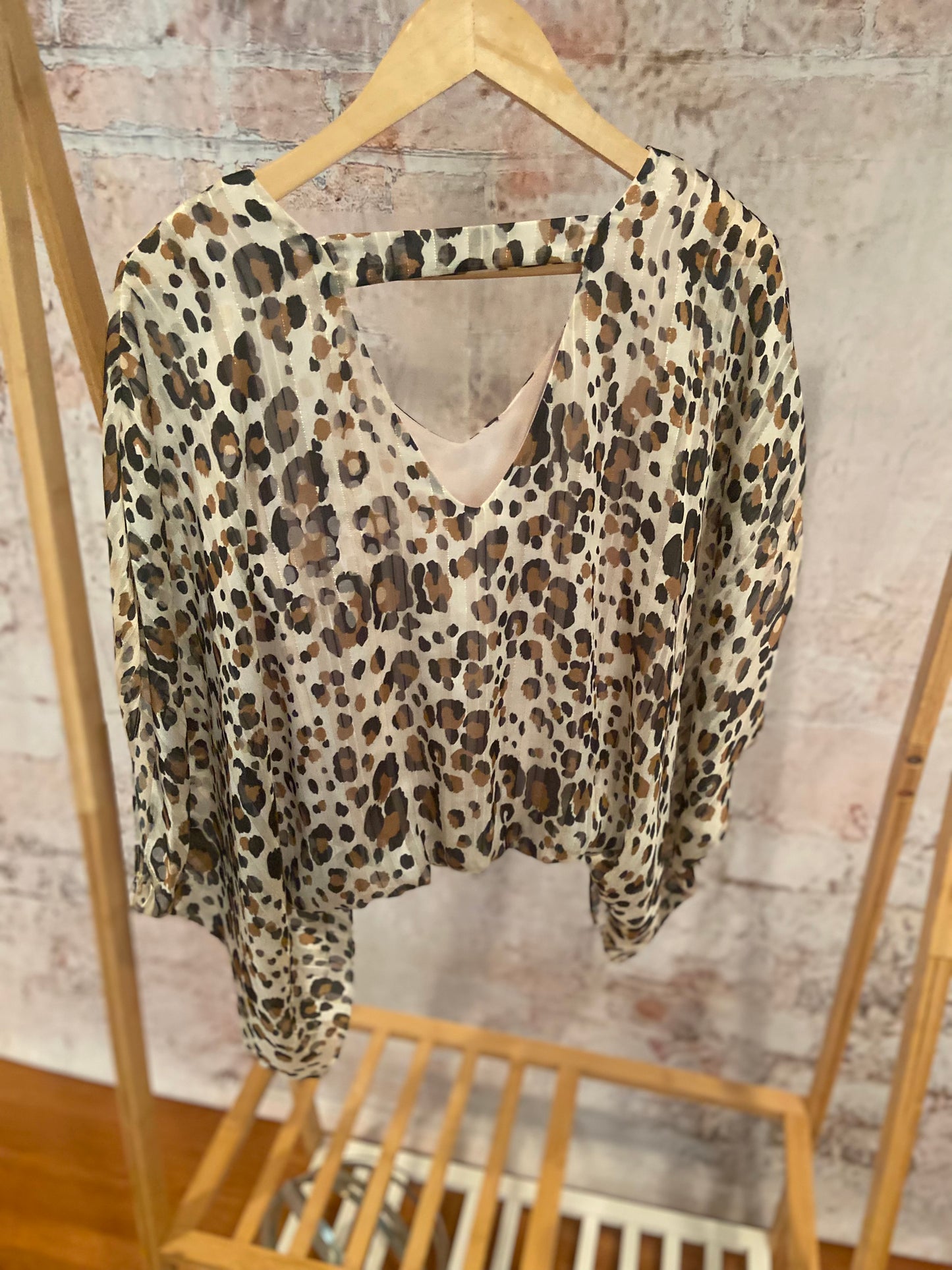 Cheetah Satin Top with Back Band