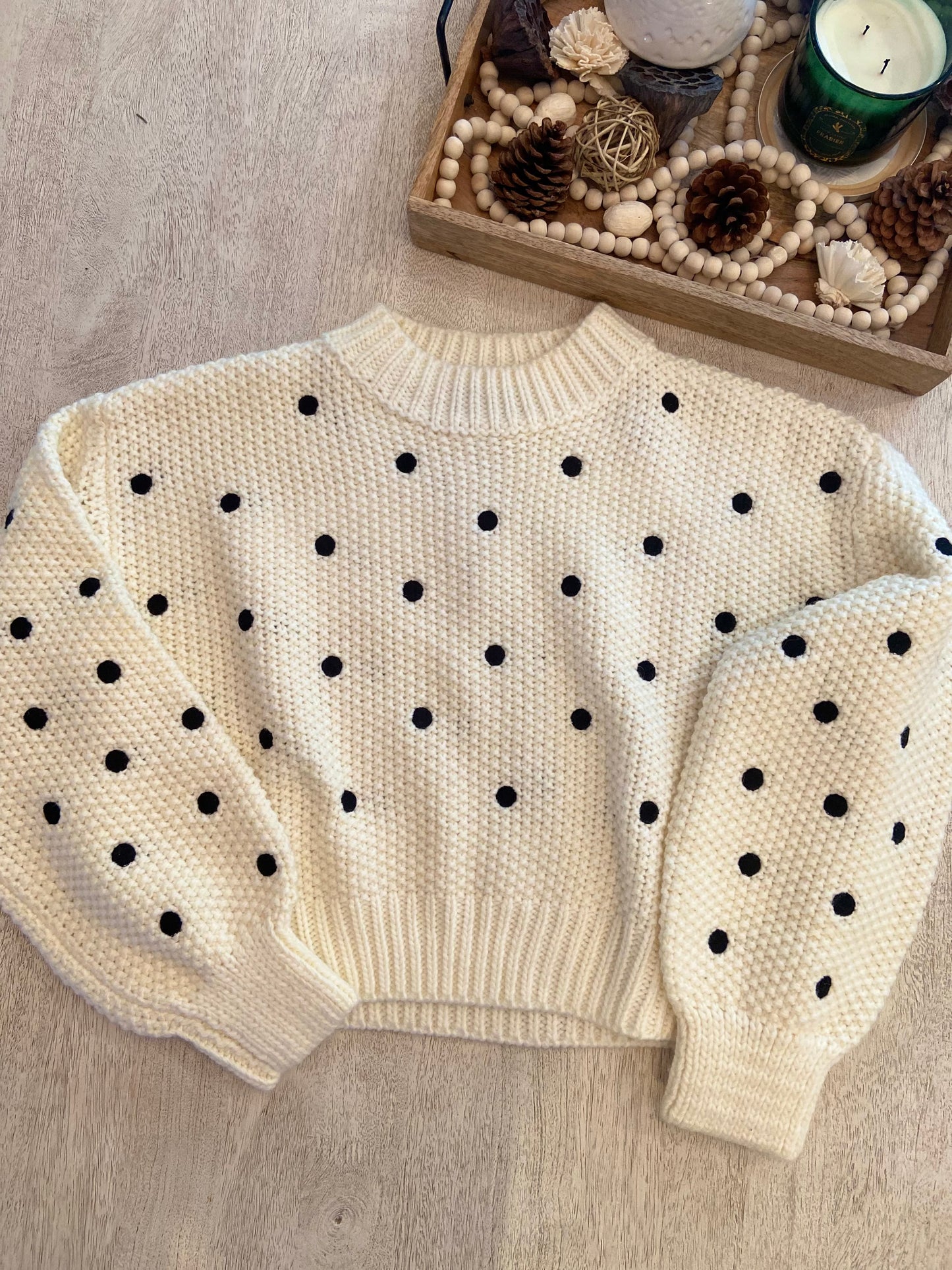 Embroidered Dot Sweater