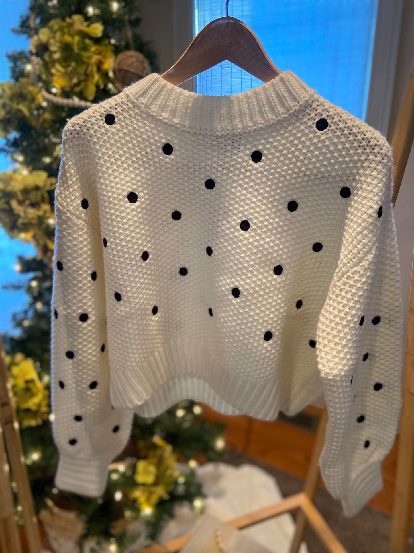 Embroidered Dot Sweater